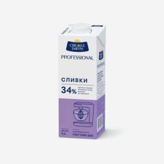 Сливки ультрапастеризованные Свежее завтра 34% 1 л 