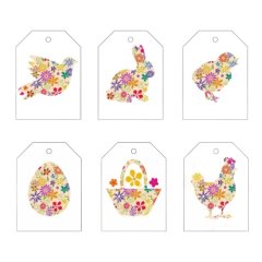 Набор декоративных бирок Цветочная Пасха 5 шт КУ-784