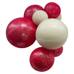Набор шаров из шоколадной глазури бело-красный 