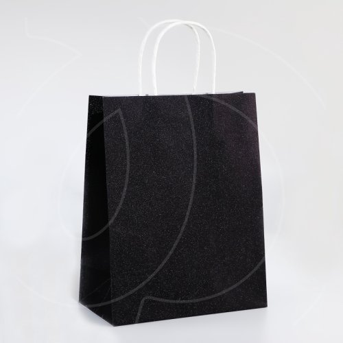 Пакет бумажный с ручками "Чёрный глиттер" 21х11х27 см 10420739