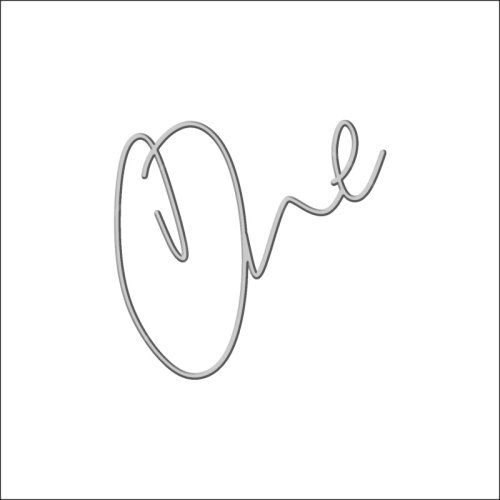 Топпер декоративный акриловый "One" Серебро 10х9 см ТСК371