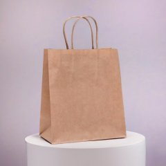 Пакет бумажный с ручками Крафт 22х12х25 см 1263050
