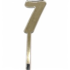 Топпер декоративный акриловый "Цифра 7" Серебро 9,5х3 см 