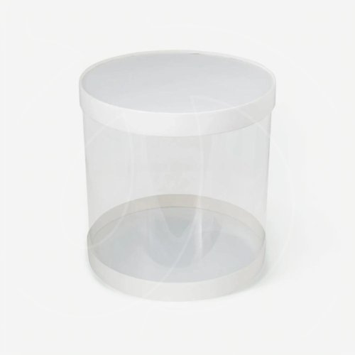 Коробка для торта тубус белая 24х24 см 022660