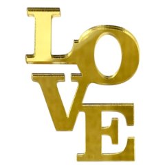Топпер декоративный акриловый "Love вертикальный" Золото 8х5 см 36099