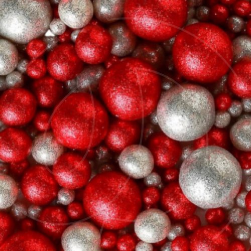 Посыпка кондитерская из дутого риса жемчуг блестящий "Серебряно-красный микс" 50 г 713