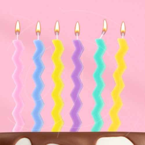 Свечи декоративные "Зигзаг цветной" 6 шт 10747863