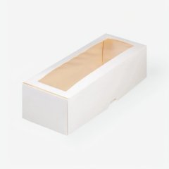 Коробка под рулет с окном белая 33х16х11 см 060670