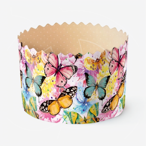 Форма для кулича "Бабочки цветные" D70 H60 1 шт 