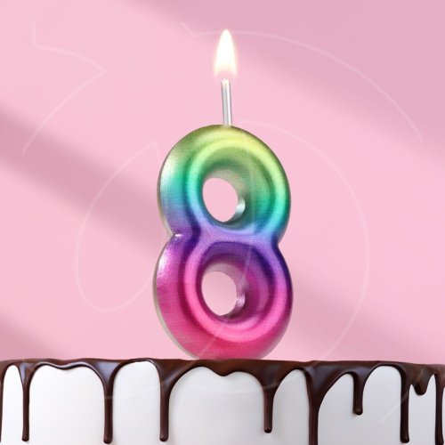 Свеча декоративная Цифра "8" Градиент 120320