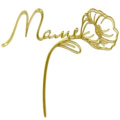 Топпер декоративный акриловый "Маме" Золото 12х11 см 