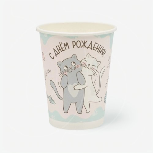 Стакан бумажный "Милые котики" 6 шт 770036