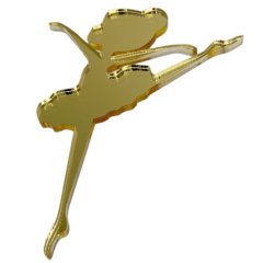 Топпер декоративный акриловый "Балерина в прыжке" Золото 10х7 см 