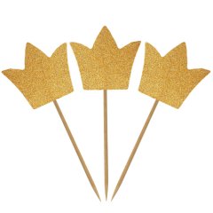 Набор топперов декоративных бумажных "Золотые короны" 12 шт 2430724