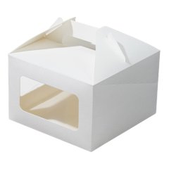 Коробка для кулича с окном белая 18х18х12 см ForG JUMPL II W W 180*180*120 ST	