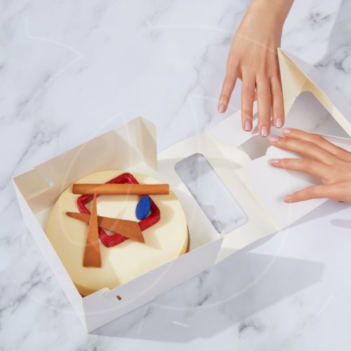 Коробка для торта с окном 22х22х10 см ForG CAKE II W W 220*220*100