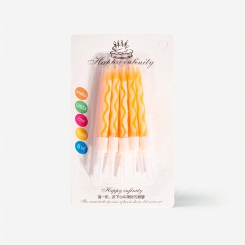 Свечи декоративные "Неон оранжевый" 8 см 9392-AL		