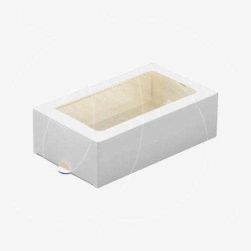 Коробка для макарон с окном белая 18х10,7х5,5 см ForG MB 12 W ST