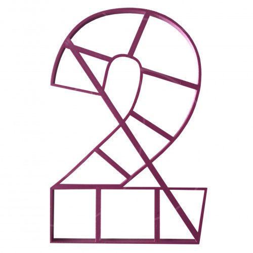 Вырубка пластиковая для торта "Цифра 2" 71594