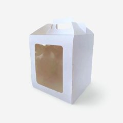 Коробка для торта/кулича с фронтальной загрузкой белая 15х15х18 см КУ-00678, КУ-678; 10325622   