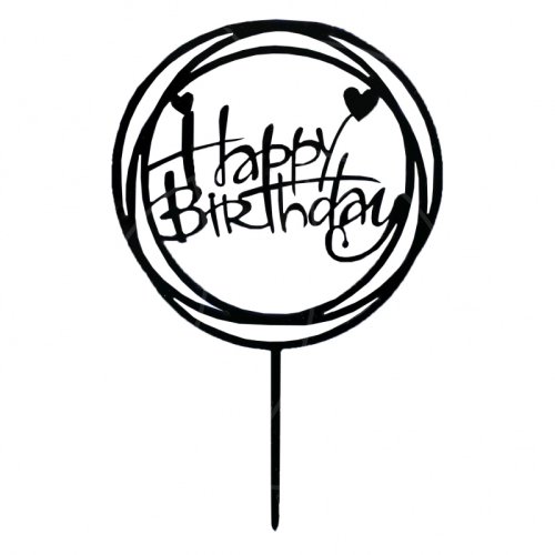 Топпер декоративный акриловый "Happy Birthday. Рамка" Чёрный 3960643, Топ-43