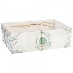 Коробка на 6 капкейков с окном "Листья" 23x16x7,5 см 4675075