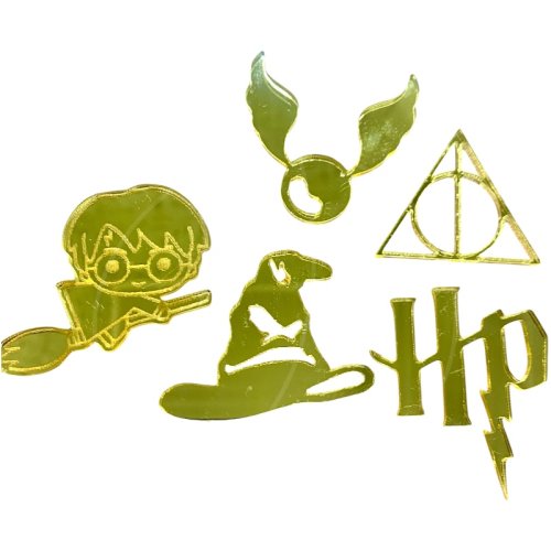 Набор топперов декоративных акриловых "Гарри Поттер" Золото 