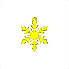 Набор топперов декоративных акриловых "Снежинка бирка" Золото 5х4 см 3 шт ТСК154