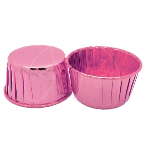 Капсула бумажная с подворотом Розовый металлик D50 H40 1 шт 